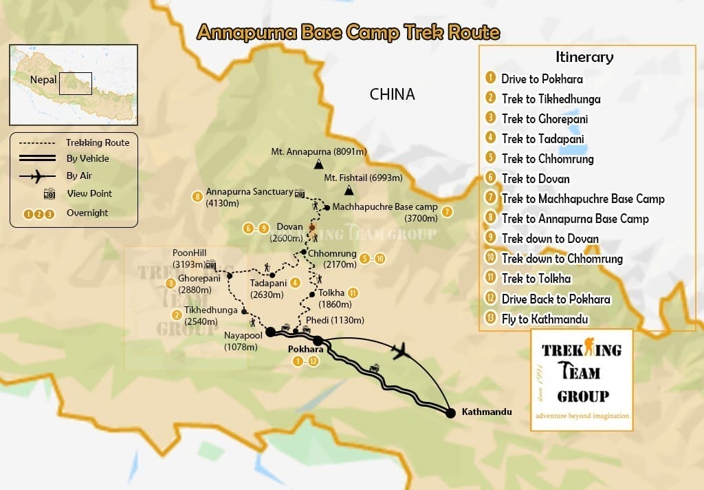 Annapurna Base Camp Trek-map