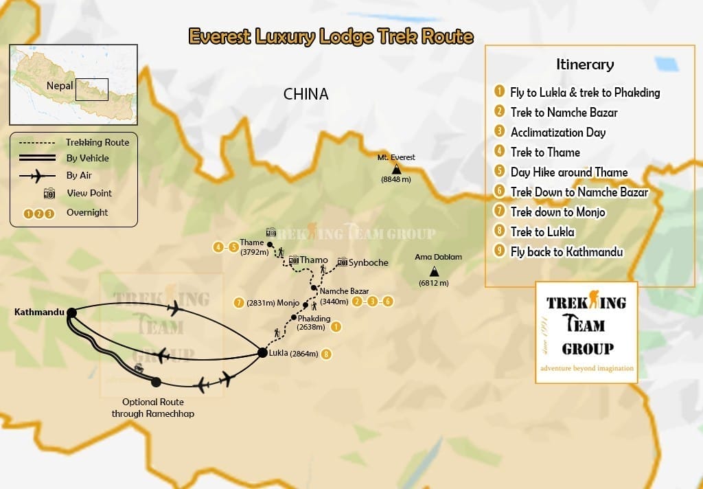 Everest Luxury Lodge Trek-map