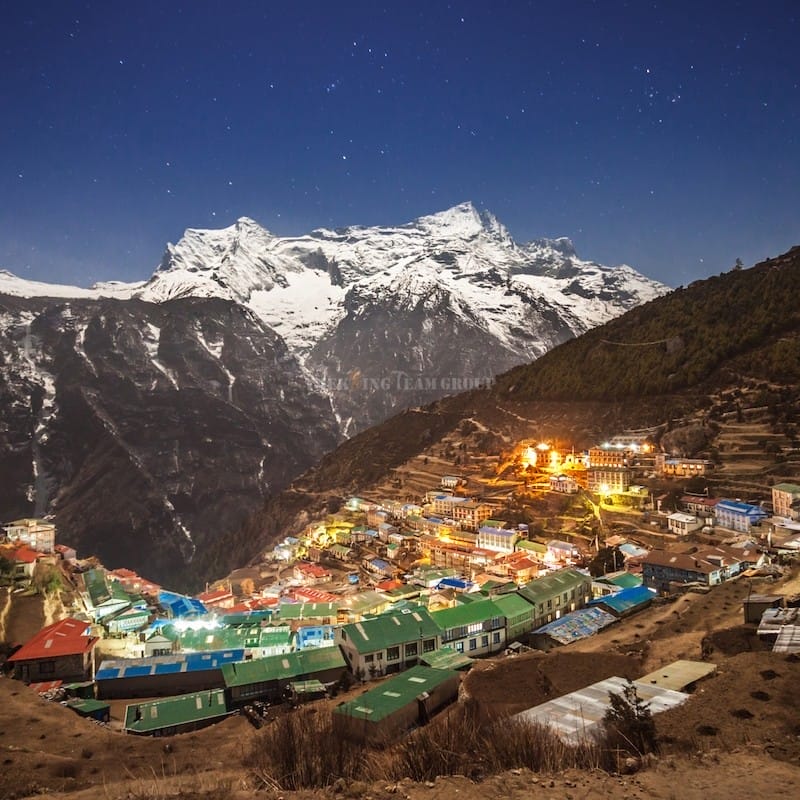 Namche Bazaar Night View Itinerary - Everest Base Camp Trek Nepal - Trekking Team Group