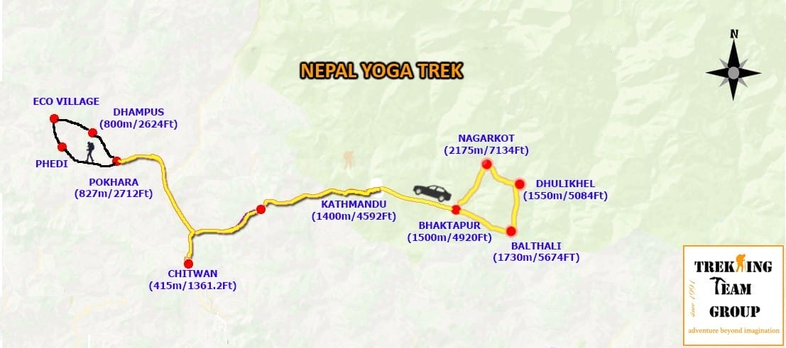 Nepal Yoga Trek-map