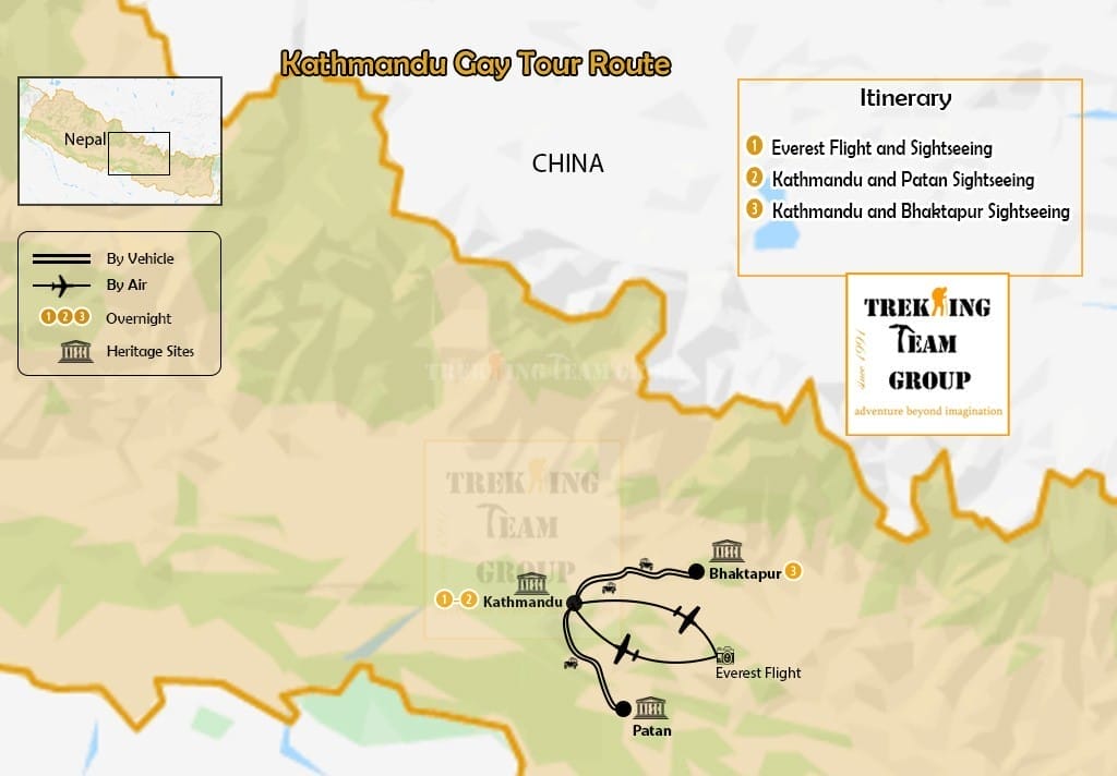 Kathmandu Gay Tour-map
